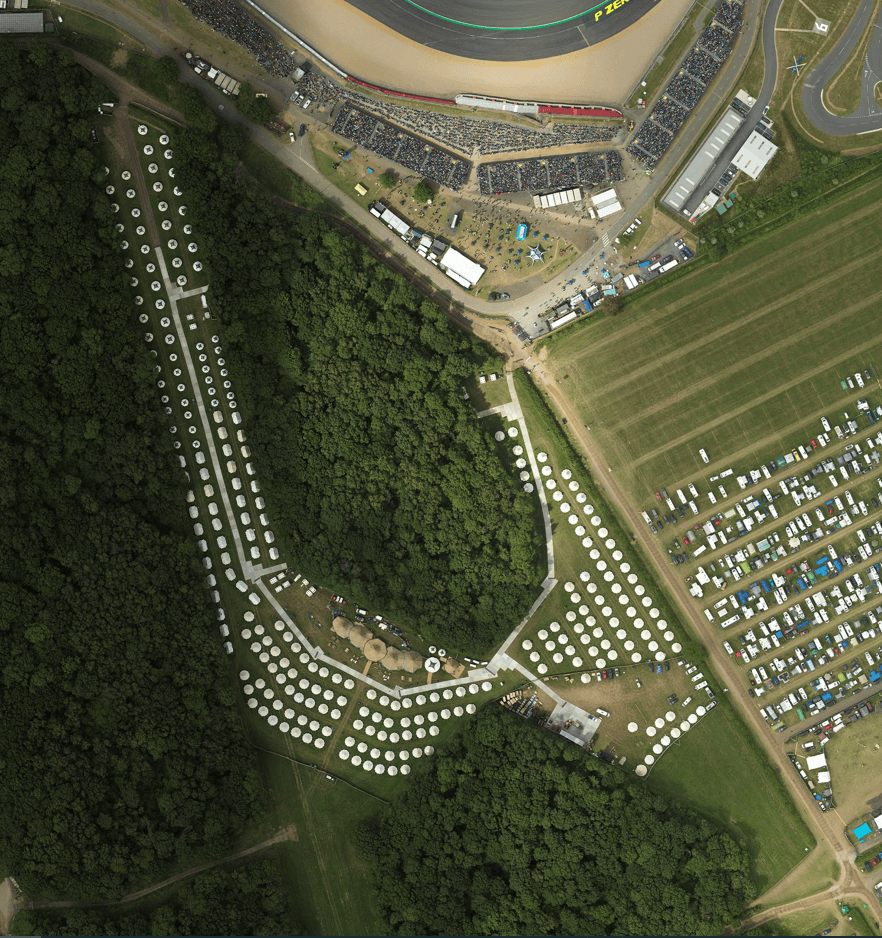 silverstone glamping aerial 2022