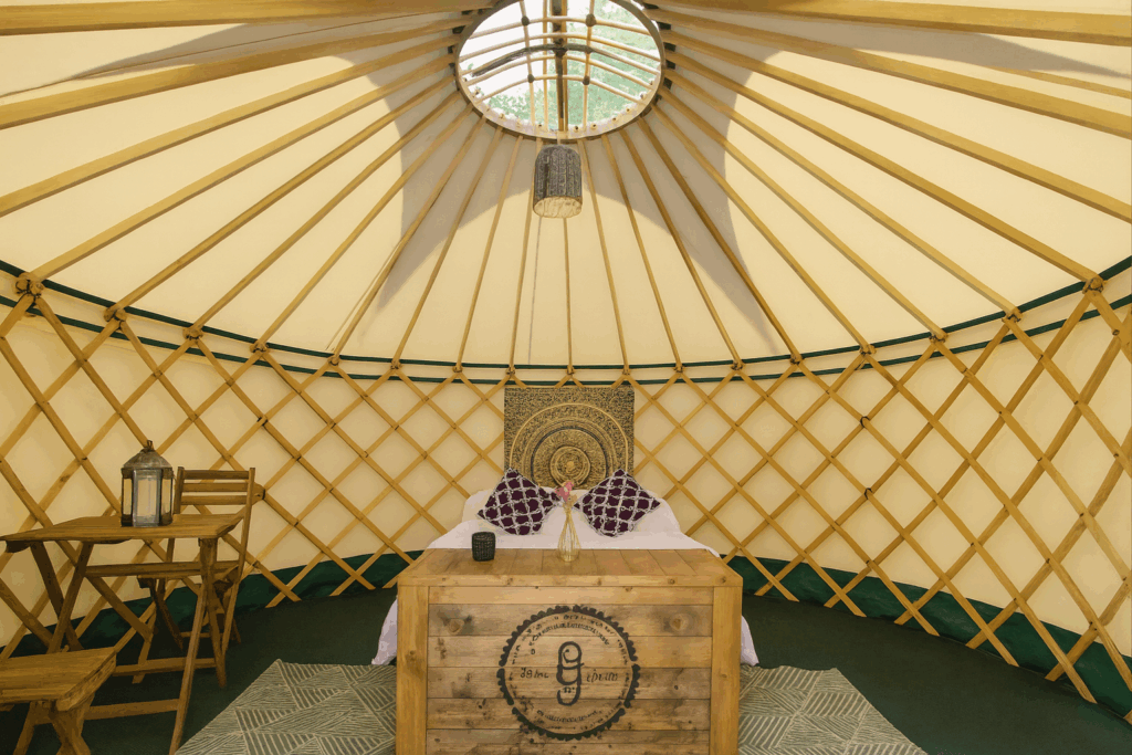 cleaned up yurt interior