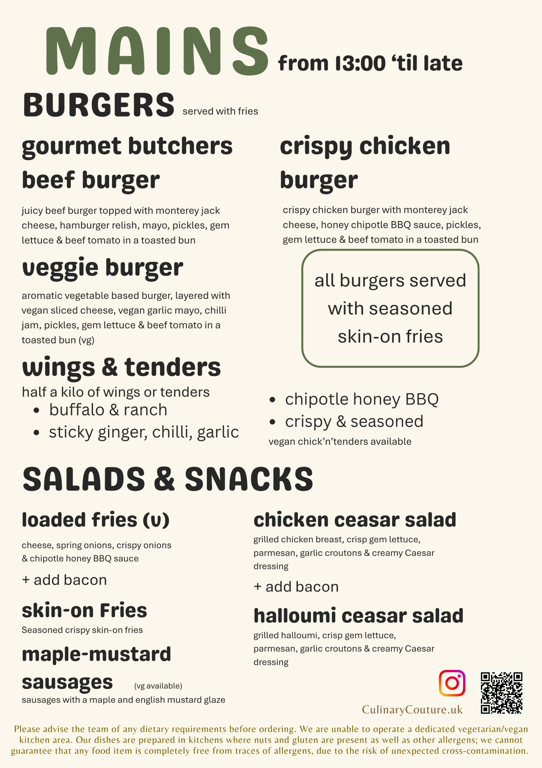 2 evening menu love supreme 2026