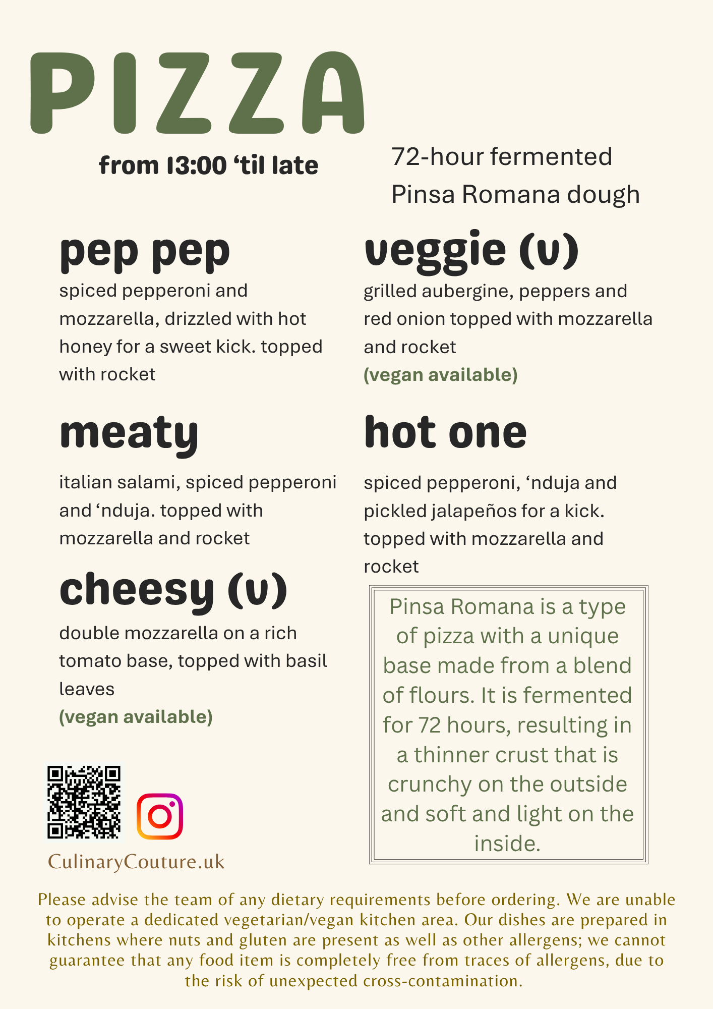 3 pizza menu love supreme 2026