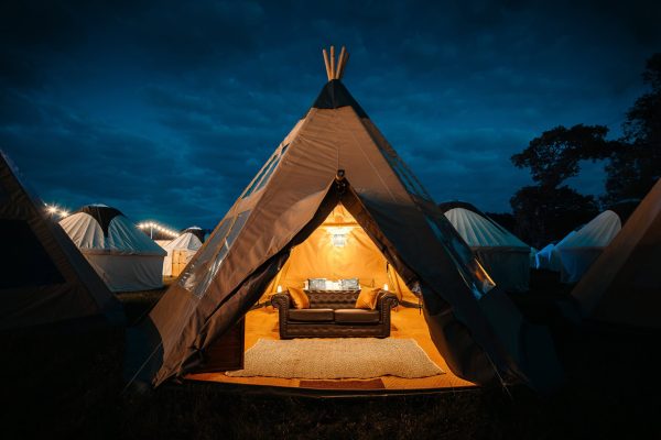 tipi glastotel green yurts glasto 2024 113